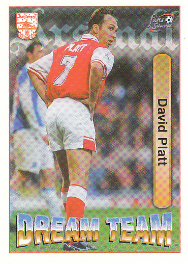 David Platt Arsenal 1997/98 Futera Fans' Selection #73